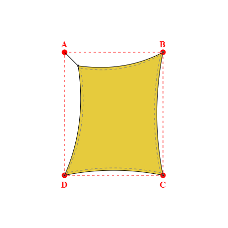 Voile d'ombrage rectangle en Soltis Lounge 96 Auréoline 96-50845 - 345x500m