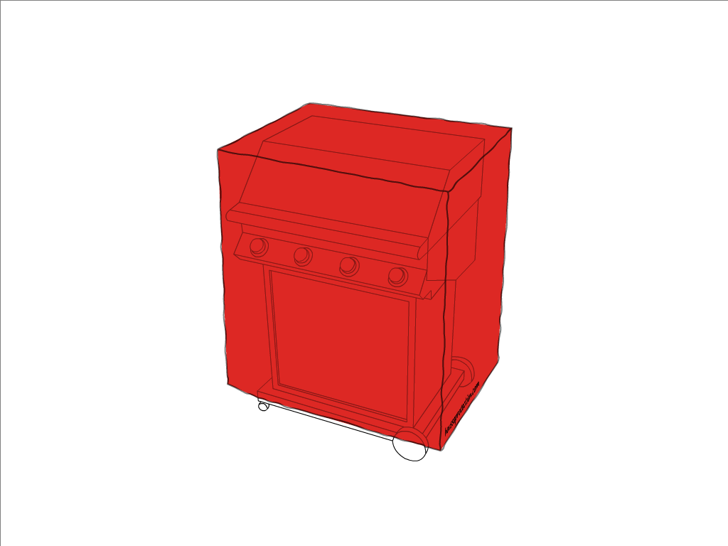 Housse de barbecue en Protect cover 705 670gr/m², toile PVC Etanche Rouge RAL 3002