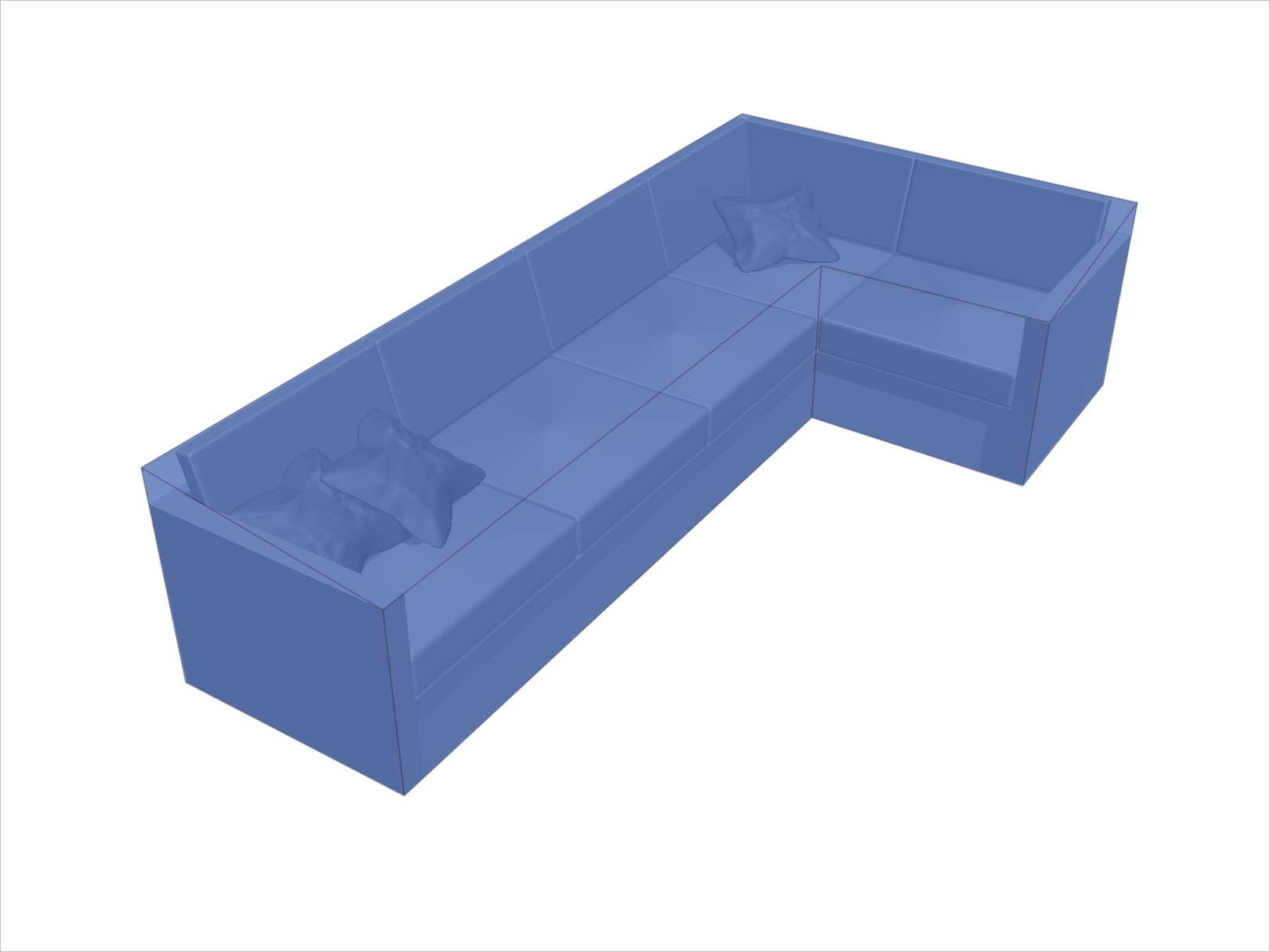 Canapé d'angle haut de jardin en Protect cover 705 670gr/m², toile PVC Etanche Bleu foncé RAL 5002