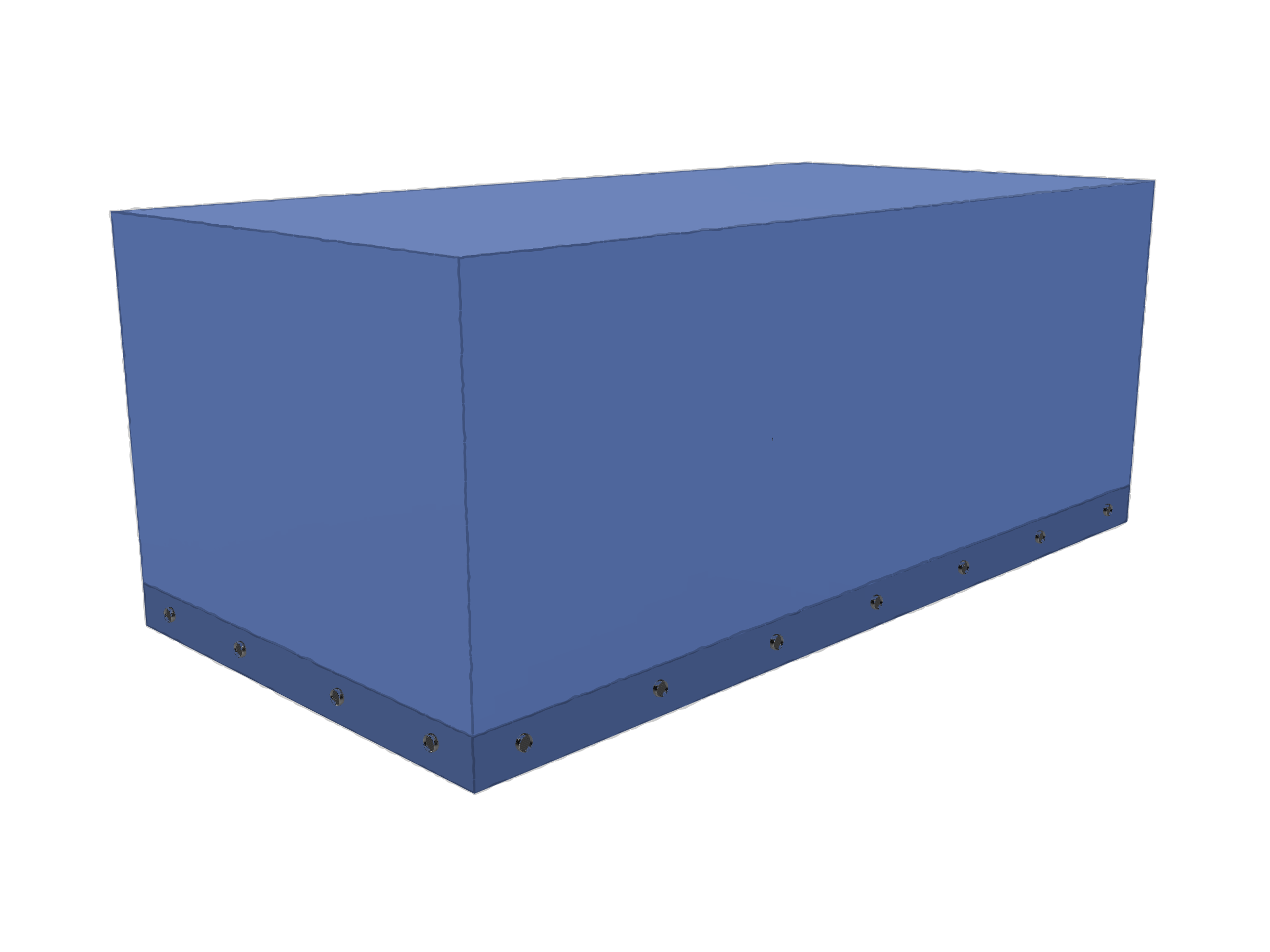 Housse Rectangle en Protect cover 705 670gr/m², toile PVC Etanche Bleu foncé RAL 5002