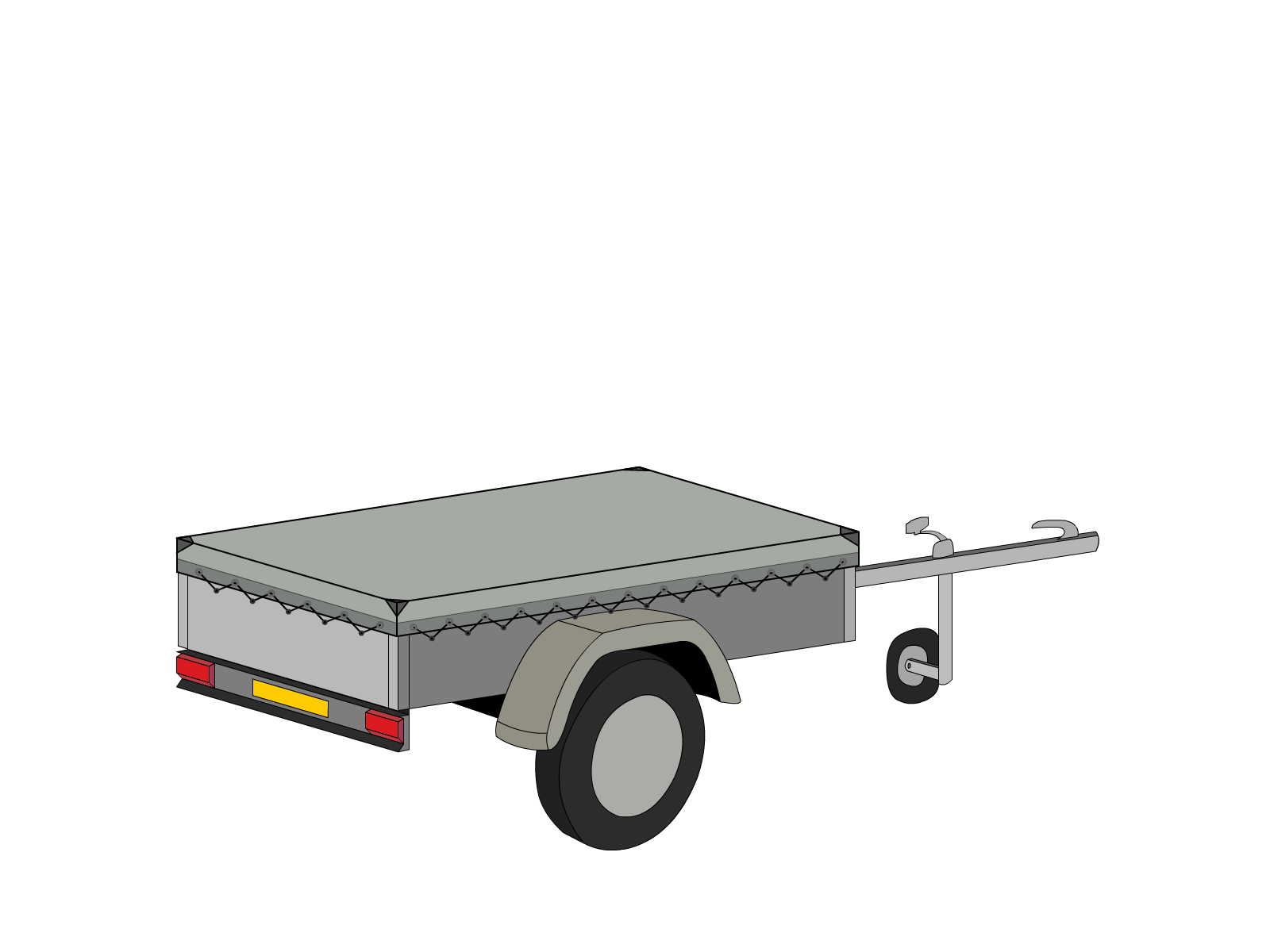 Bâche pour remorque NORAUTO NOR 2300 en Protect cover 705 670gr/m², toile PVC Etanche Gris clair RAL 7038
