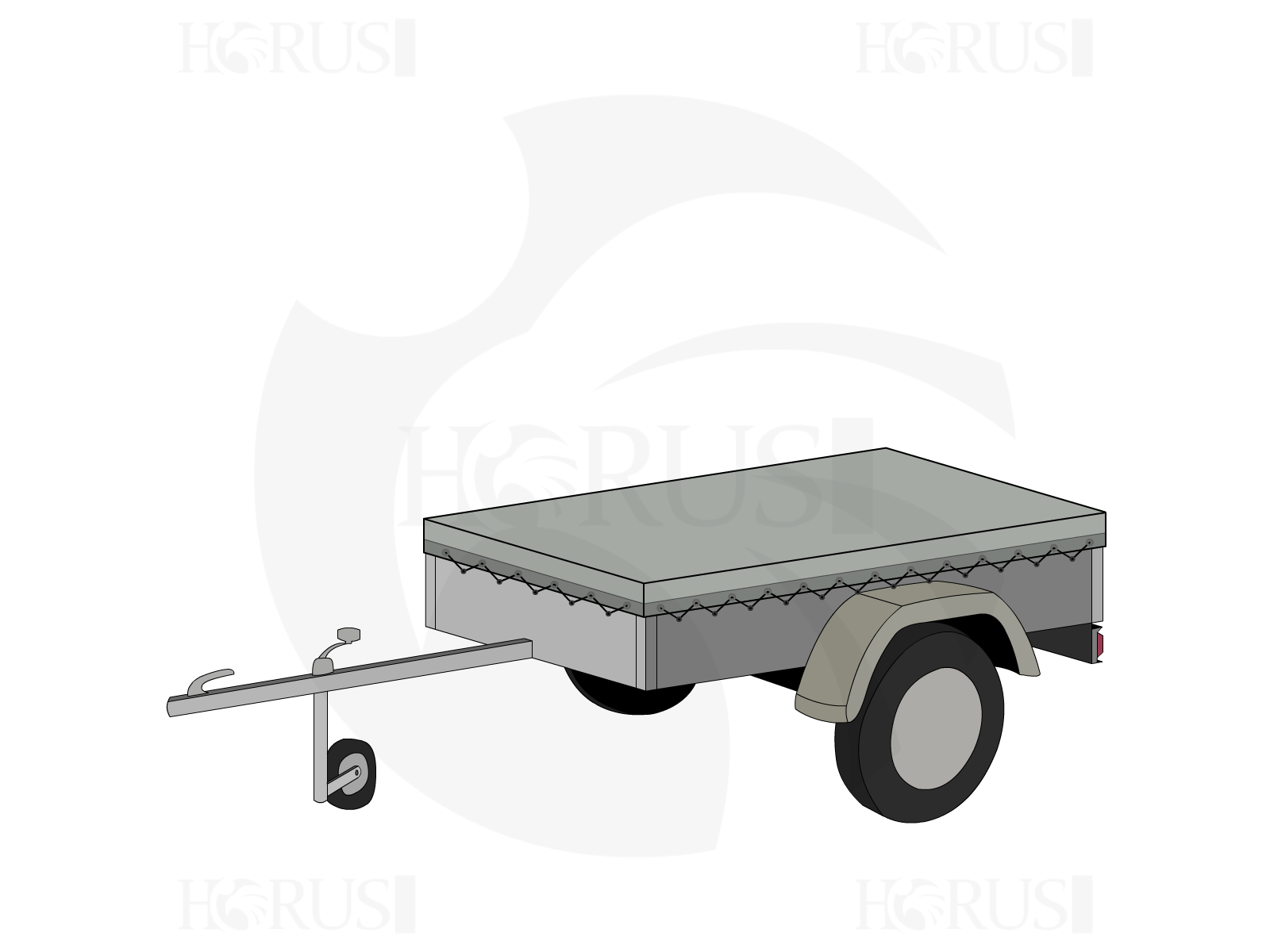 Bâche pour remorque LIDER Saragos en Protect cover 705 670gr/m², toile PVC Etanche Gris clair RAL 7038