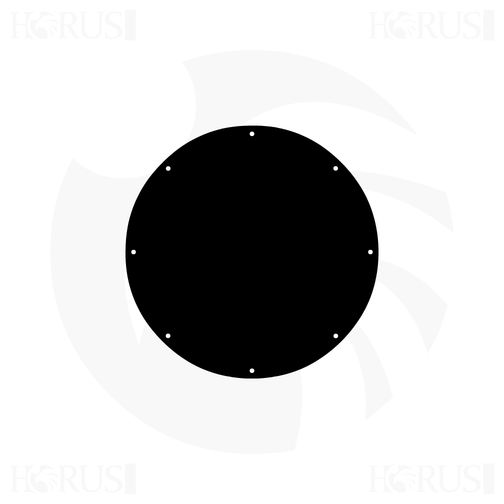 Bâche plate ronde en Protect cover 705 670gr/m², toile PVC Etanche Noir RAL 9005 d'une diamètre de 4m