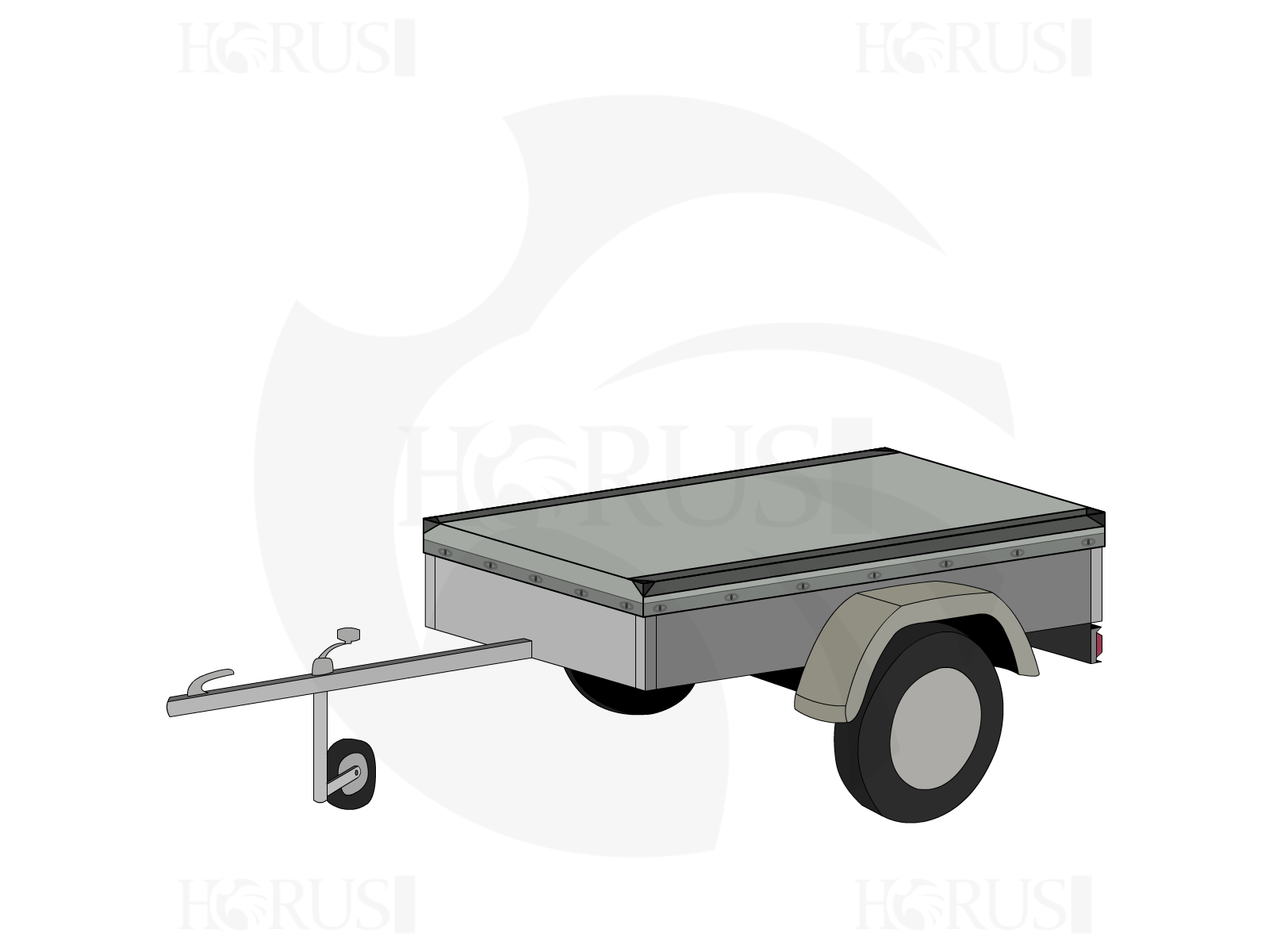 Bâche pour remorque ERDE AF 260 en Protect cover 705 670gr/m², toile PVC Etanche Gris clair RAL 7038