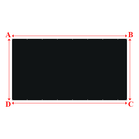 Bâche plate rectangle sur mesure en Toile PVC Microperforée Protect meshes 362, 430gr/m² Noir - 6.00x3.20m