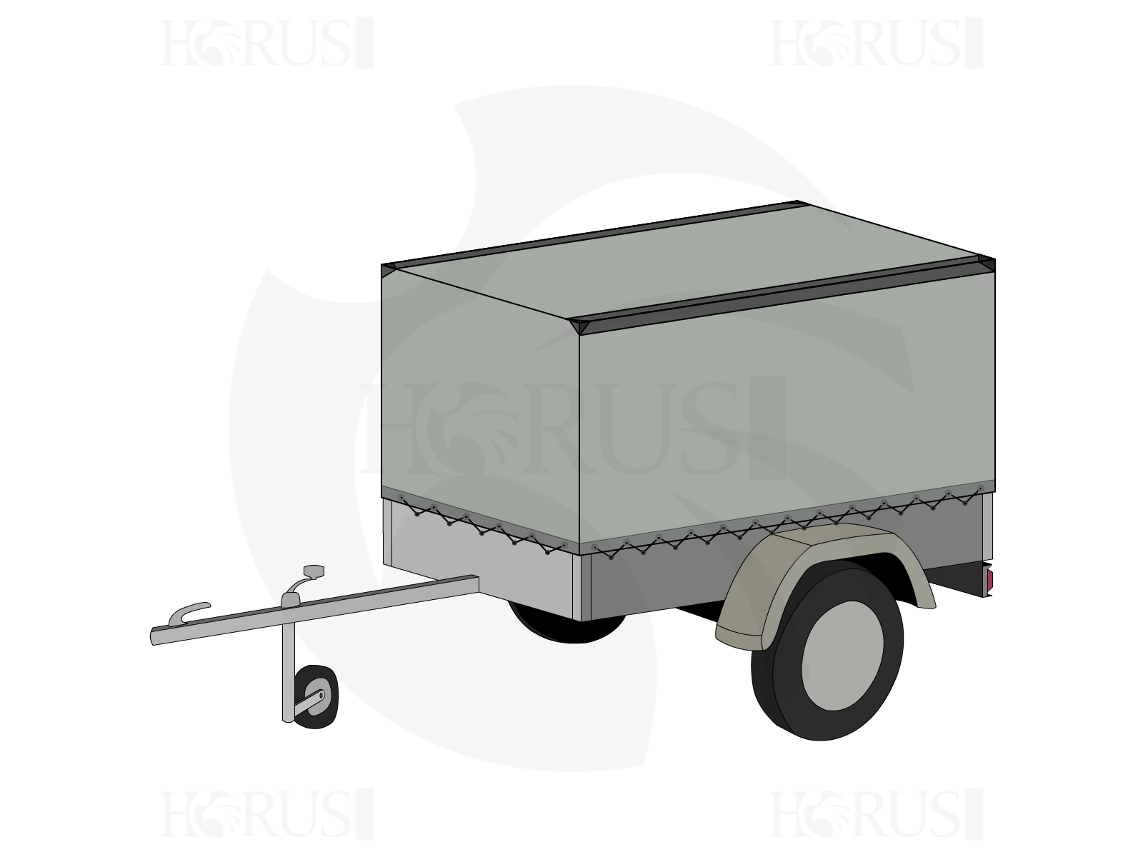 Bâche pour remorque BRIAN JAMES TRAILERS CARGO TIPPER 2 en Membrane PVC 670gr/m² Gris clair RAL 7038