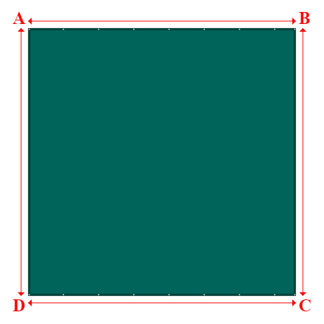 Bâche plate rectangle sur mesure en Membrane PVC 670gr/m² Vert industrie RAL 6026 - 6.00x6.00m