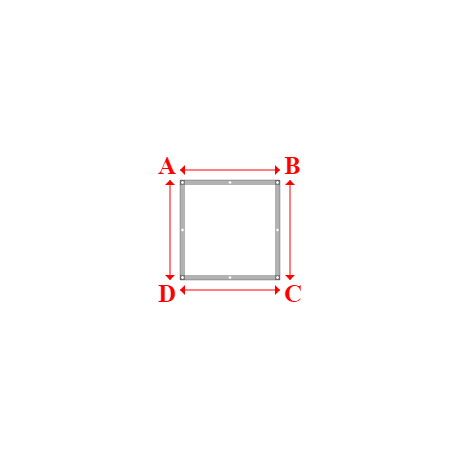 Bâche plate rectangle sur mesure en Membrane PVC 670gr/m² Blanc RAL 9016 - 1.00x1.00m
