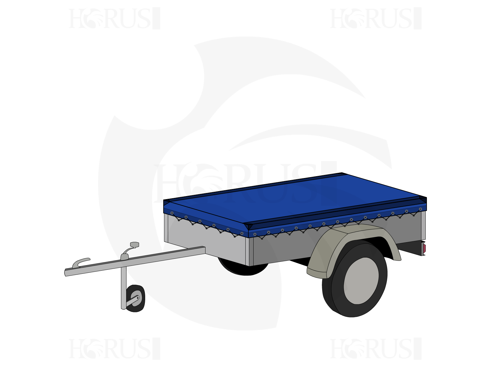 Bâche pour remorque NORAUTO NOR690 RJ RS en Membrane PVC 670gr/m² Bleu foncé RAL 5002