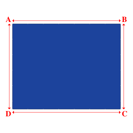 Bâche plate rectangle sur mesure en Membrane PVC 670gr/m² Bleu foncé RAL 5002 - 19.00x15.00m