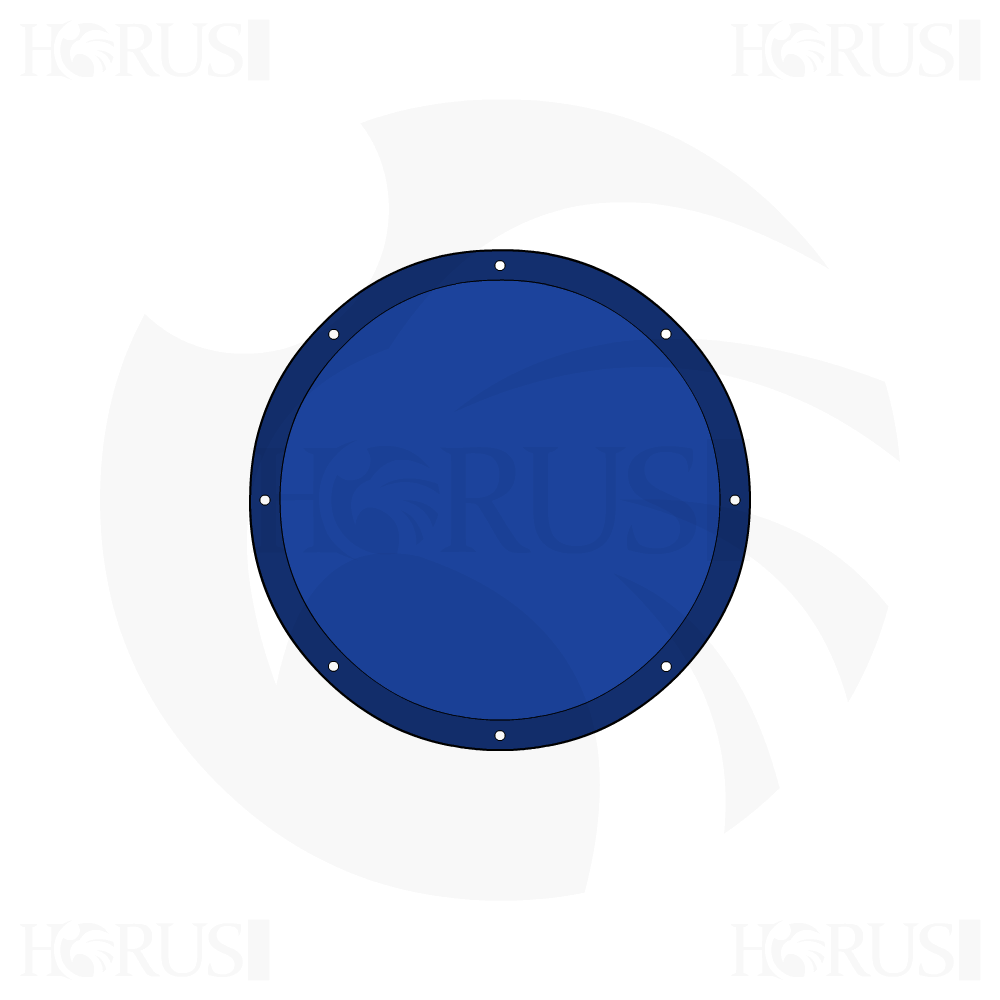 Bâche plate ronde en Membrane PVC 670gr/m² Bleu foncé RAL 5002 d'une diamètre de 1.9000000000000001m