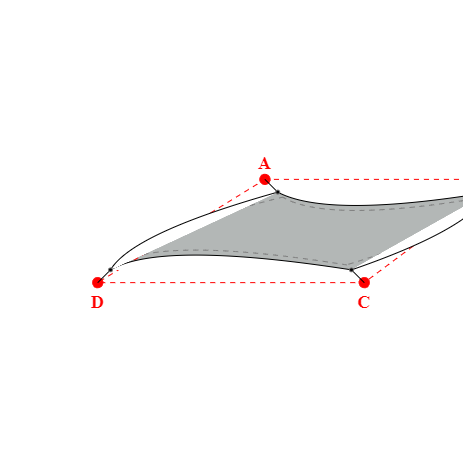 Voile d'ombrage trapèze en Soltis Lounge 96 Galet 96-2171 - 4,24x2,94x4,82x3,42m