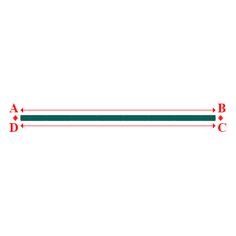 Bâche plate rectangle sur mesure en Membrane PVC 670gr/m² Vert industrie RAL 6026 - 18.00x0.50m