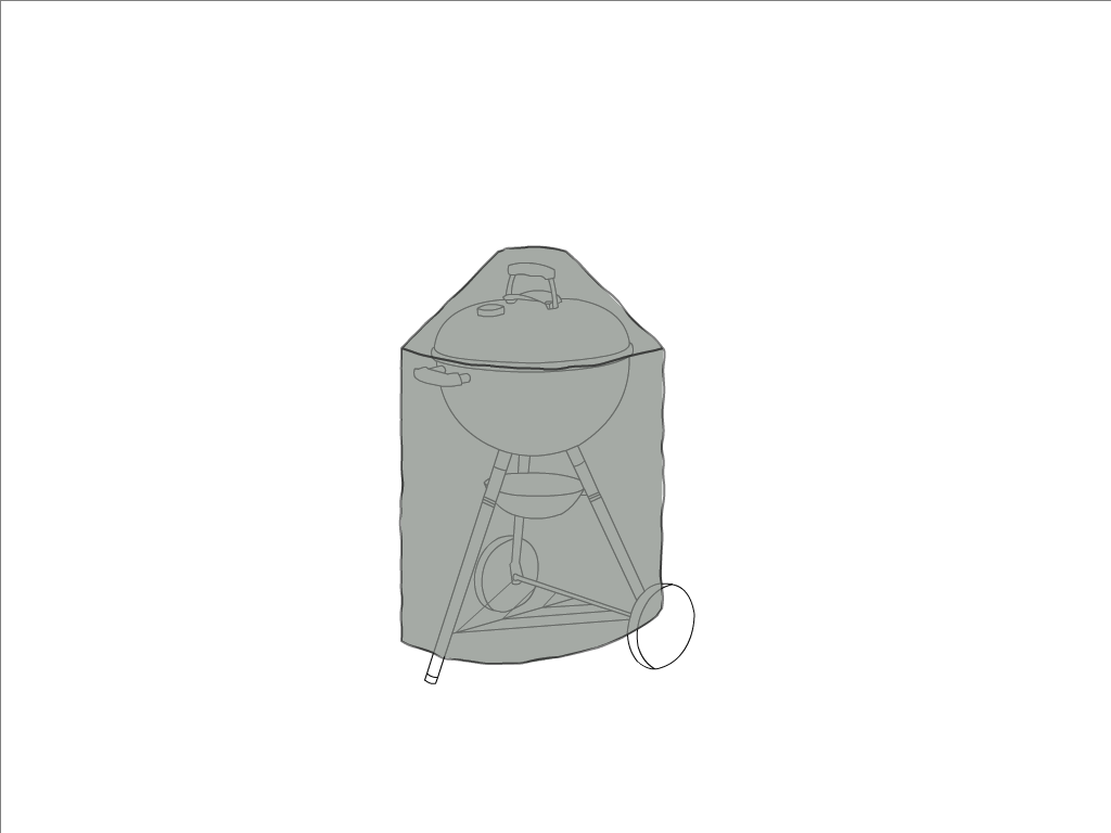 Housse de barbecue Weber Barbecue à charbon Compact Kettle Plus Ø47cm en Membrane PVC 670gr/m² Gris clair RAL 7038