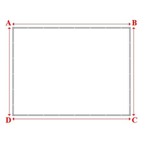 Bâche plate rectangle sur mesure en Membrane PVC 670gr/m² Blanc RAL 9016 - 4.00x3.00m
