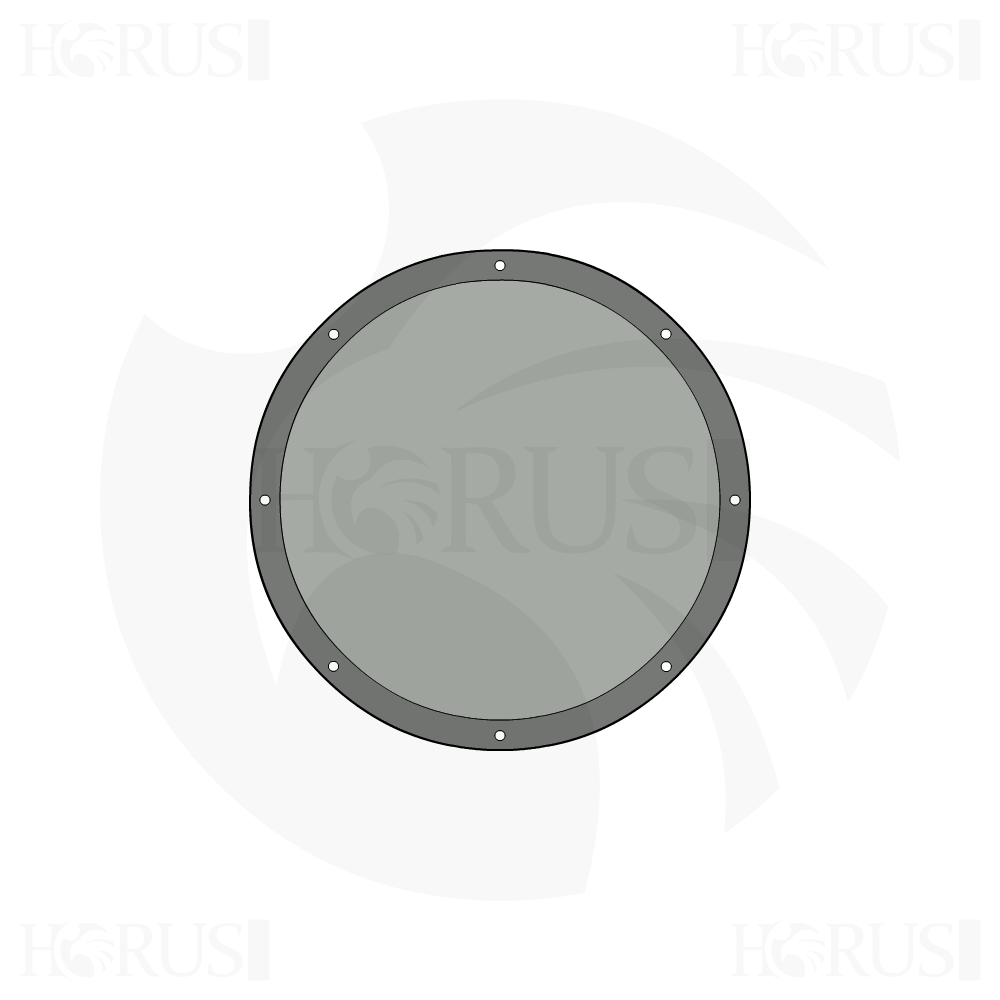 Bâche plate ronde en Membrane PVC 670gr/m² Gris clair RAL 7038 d'une diamètre de 4.4m