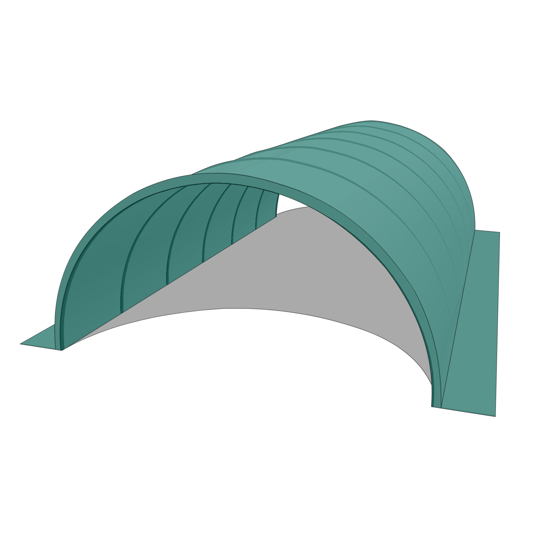 Bâche pour tunnel 15x16m  en AGRI 720 BC Vert/blanc