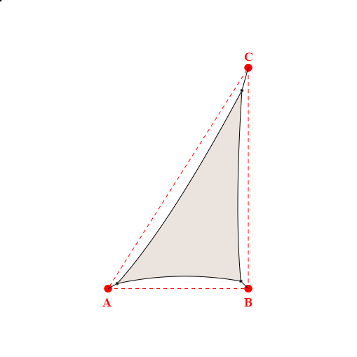 Voile d'ombrage triangle en Soltis Lounge 96 Karité 96-50843 - 3,52x5,43x6,55m