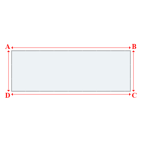Bâche plate rectangle sur mesure en Toile PVC 530 gr/m² - ignifugée M1, toile PVC Etanche Blanc - 9.95x3.42m