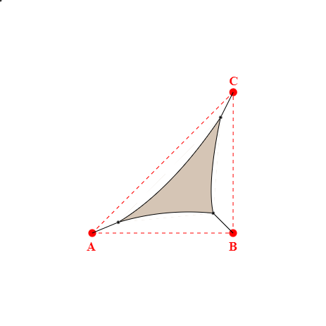 Voile d'ombrage triangle en Soltis Perform 92 Beige Sablé 92-2135 - 2,70x2,72x4,16m