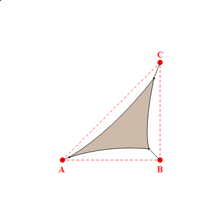 Voile d'ombrage triangle en Soltis Lounge 96 Sandy beige 96-2135 - 3,28x2,89x4,74m