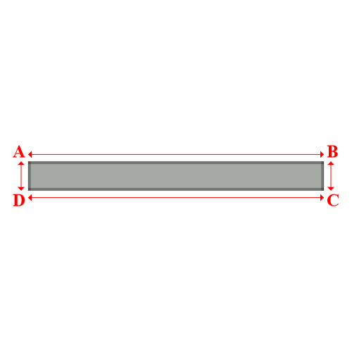 Bâche plate rectangle sur mesure en Membrane PVC 670gr/m² Gris clair RAL 7038 - 5.60x0.55m