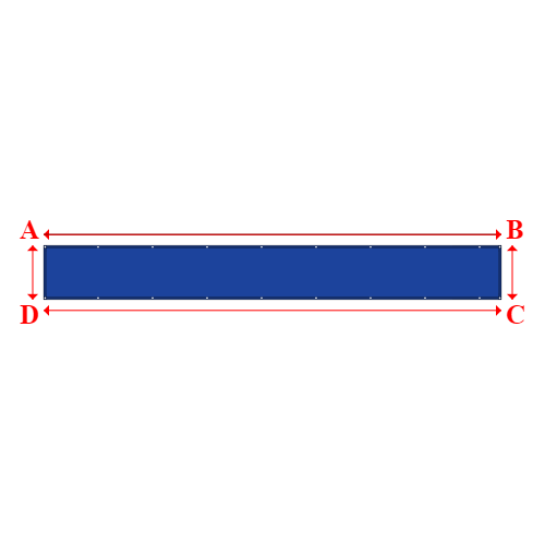 Bâche plate rectangle sur mesure en Membrane PVC 670gr/m² Bleu foncé RAL 5002 - 7.45x0.88m