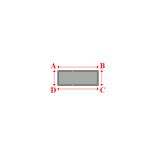 Bâche plate rectangle sur mesure en Membrane PVC 670gr/m² Gris clair RAL 7038 - 1.32x0.50m