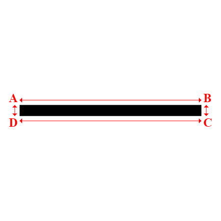 Bâche plate rectangle sur mesure en Membrane PVC 670gr/m² Noir RAL 9005 - 5.00x0.30m