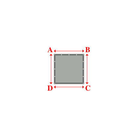 Bâche plate rectangle sur mesure en Membrane PVC 670gr/m² Gris clair RAL 7038 - 1.00x1.00m