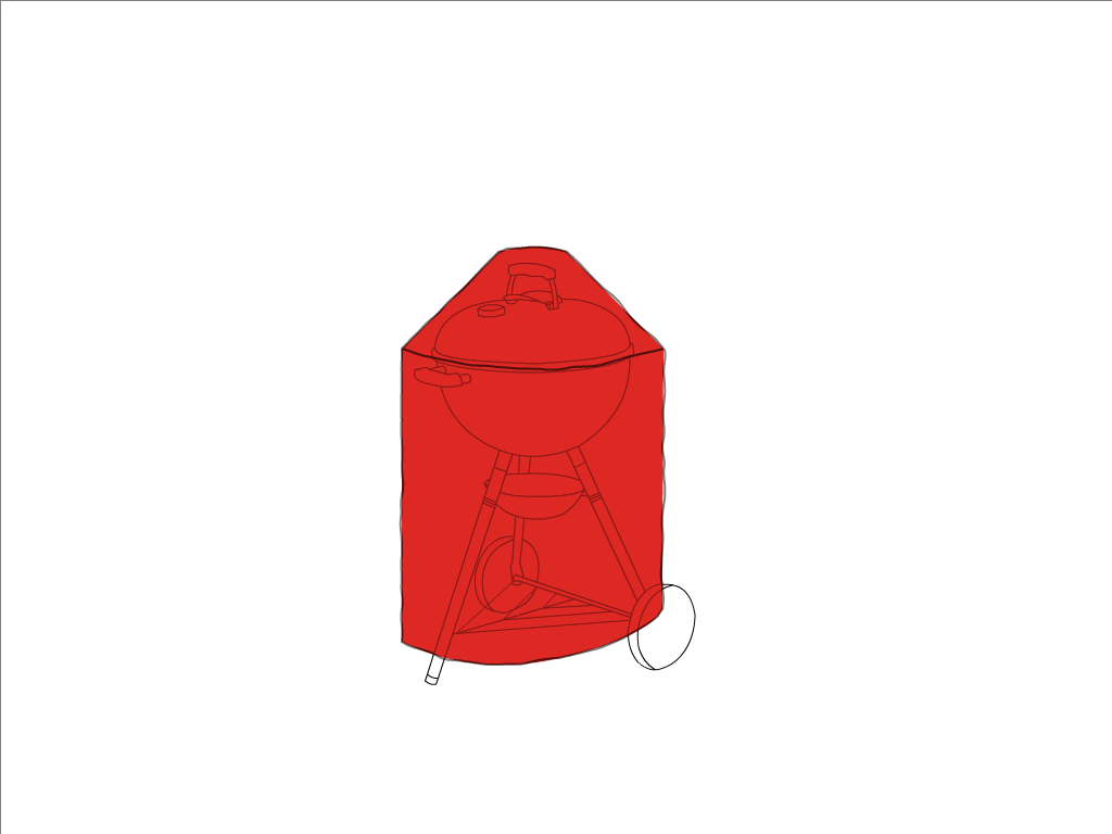 Housse de barbecue Barbecook Barbecue à charbon ADAM en Membrane PVC 670gr/m² Rouge RAL 3002