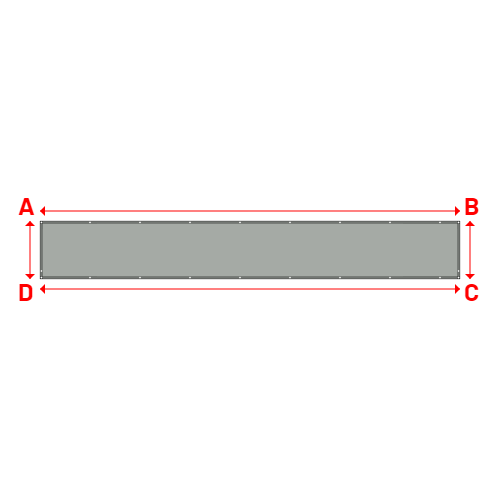 Bâche plate rectangle sur mesure en Membrane PVC 670gr/m² Gris clair RAL 7038 - 7.24x1.00m