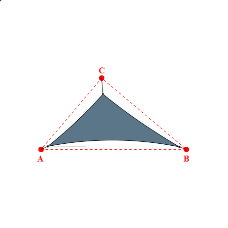 Voile d'ombrage triangle en Soltis Perform 92 Gris céleste 92-51178 - 5,34x3,77x3,08m