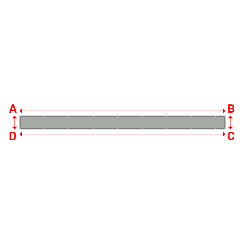 Bâche plate rectangle sur mesure en Membrane PVC 670gr/m² Gris clair RAL 7038 - 10.00x0.65m