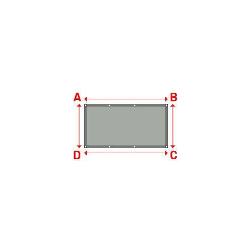 Bâche plate rectangle sur mesure en Membrane PVC 670gr/m² Gris clair RAL 7038 - 1.66x0.87m