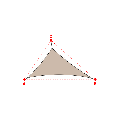 Voile d'ombrage triangle en Soltis Lounge 96 Sandy beige 96-2135 - 5,45x4,24x3,25m