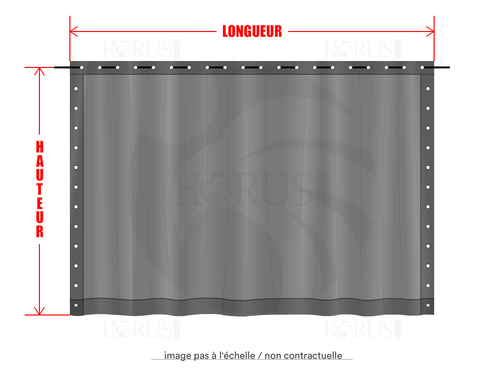 Rideau de séparation sur mesure en Protect 670 : La référence en matière de protection étanche Gris clair RAL 7038 - 2.5x1.95m