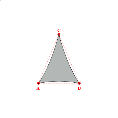 Voile d'ombrage triangle en Soltis 96 - Toile d'ombrage haute performance Galet 96-2171 - 3,20x4,14x4,15m