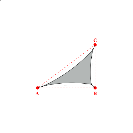 Voile d'ombrage triangle en Soltis 96 - Toile d'ombrage haute performance Galet 96-2171 - 3,42x2,40x4,33m