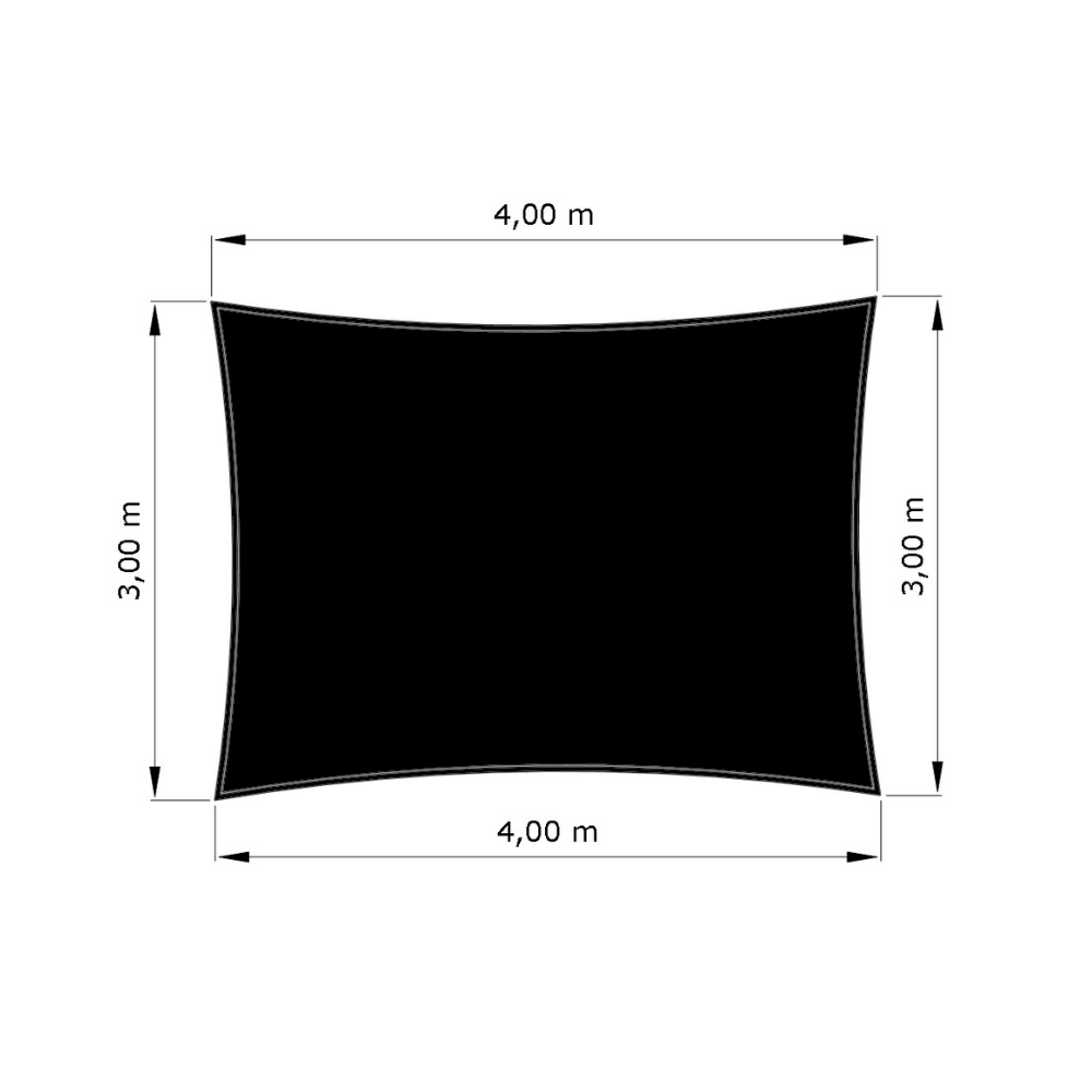 Voile d'ombrage standard ajourée rectangle d'une dimension de 4x3m