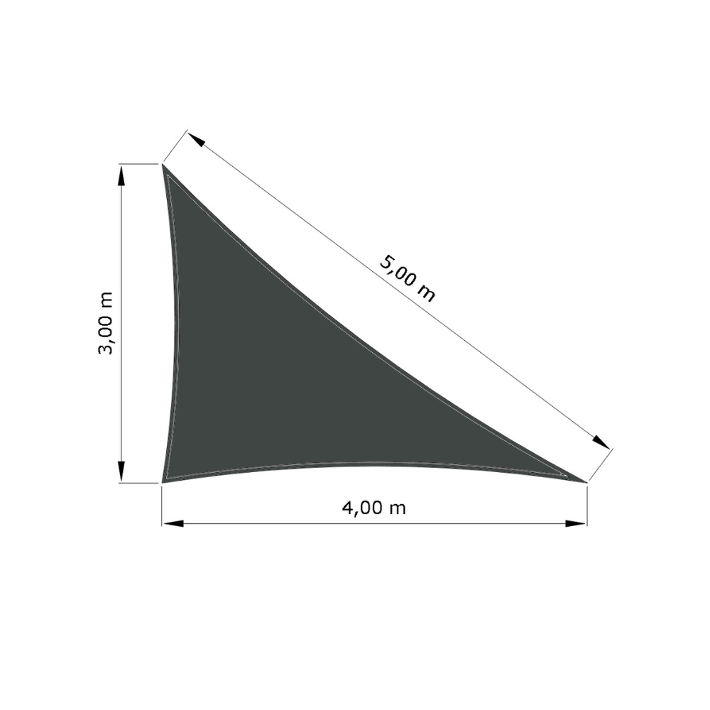Voile d'ombrage standard ajourée triangle Métal à canon (002 AustralMesh) d'une dimension de 3x4x5m