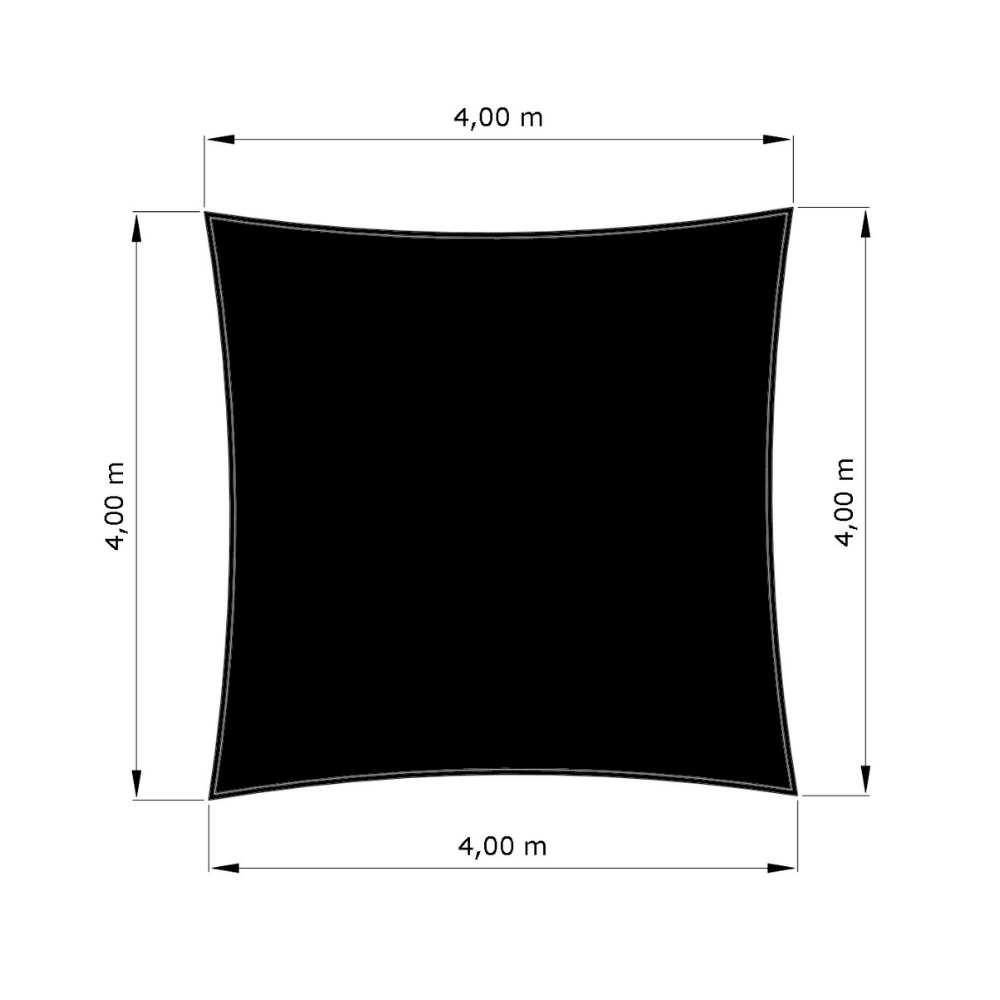 Voile d'ombrage standard ajourée carrée  d'une dimension de 4x4m