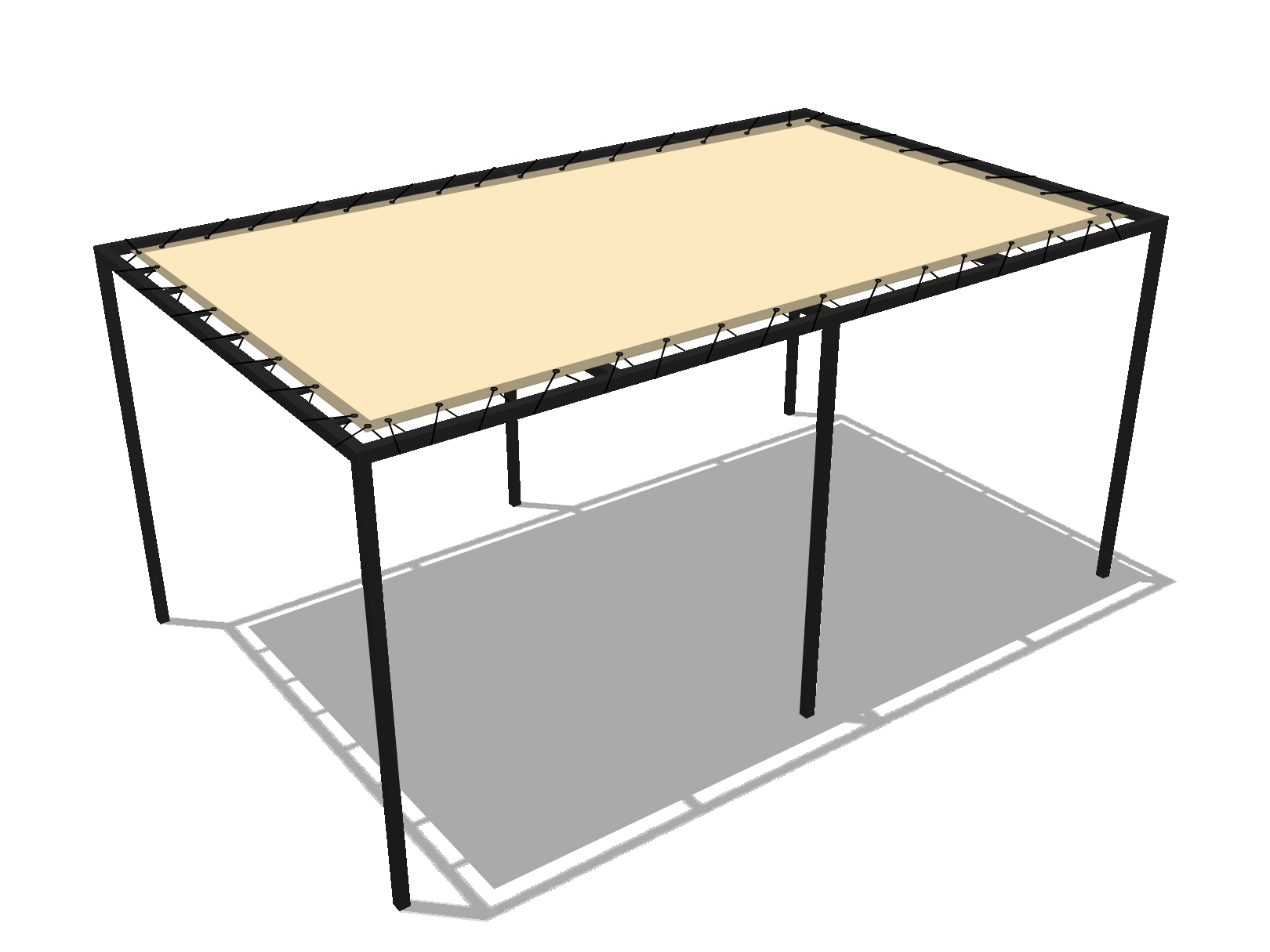 Bâche pour pergola métallique sur pieds droite en Protect 670 : La référence en matière de protection étanche Beige ral 1015