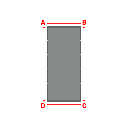 Bâche Rectangle en AustralMesh - Toile d'ombrage ajourée Gris Acier (648 AustralMesh) - 1.20x2.65m