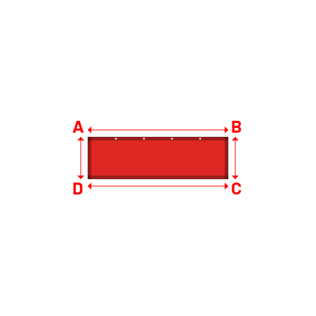 Bâche Rectangle en Protect 670 : La référence en matière de protection étanche Rouge RAL 3002 - 2.00x0.60m