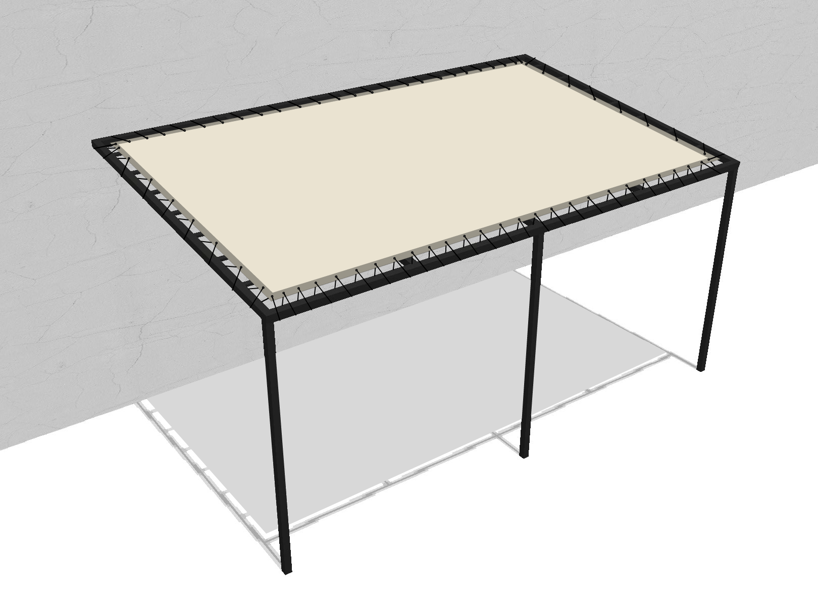 Bâche pour pergola métallique murale droite en Protect 670 : La référence en matière de protection étanche Blanc perlé RAL 1013