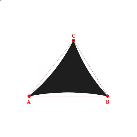 Voile d'ombrage triangle en AustralMesh - Toile d'ombrage ajourée Charbon de bois 969 - 5,30x4,39x4,80m