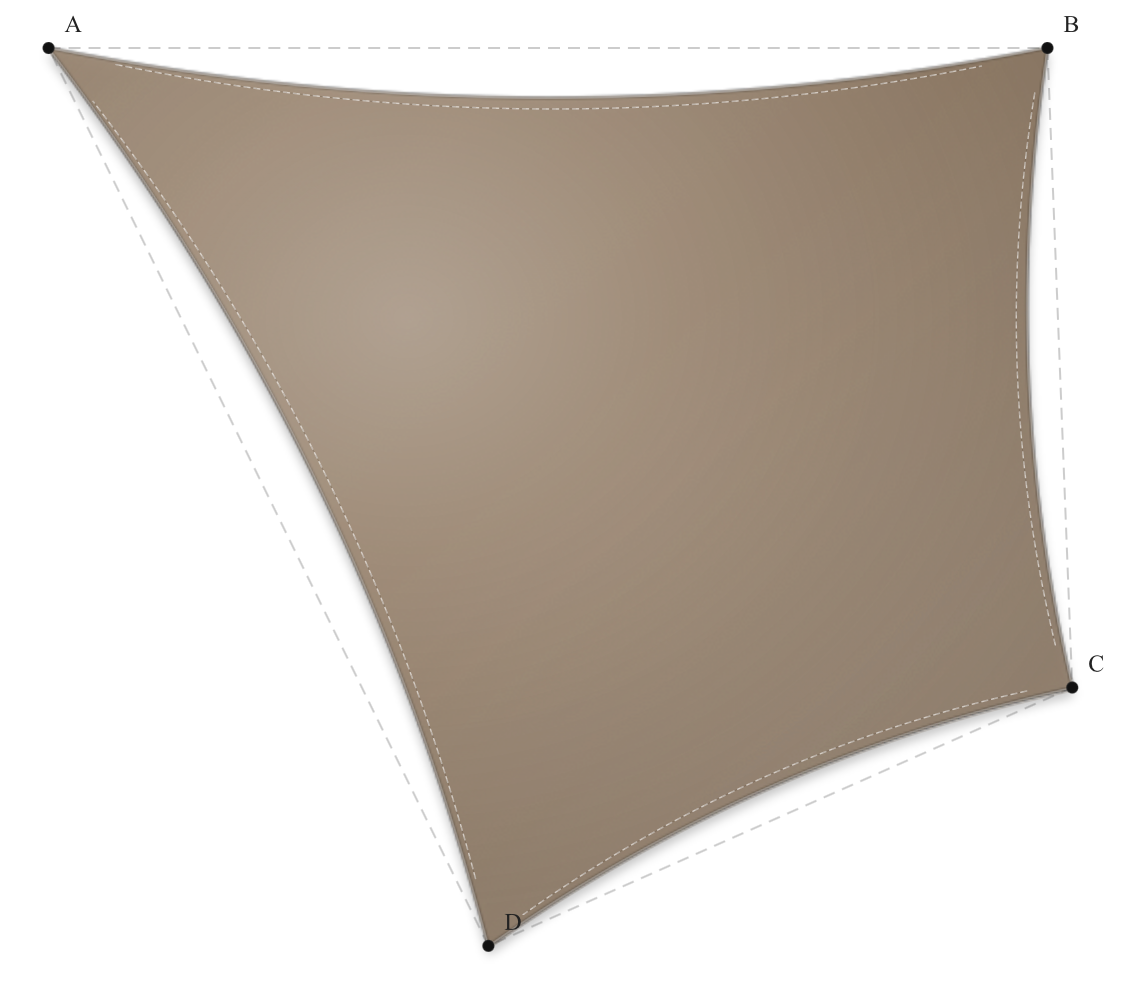 Voile d'ombrage - Forme Trapèze - Bois flotté 294 (AustralMesh)