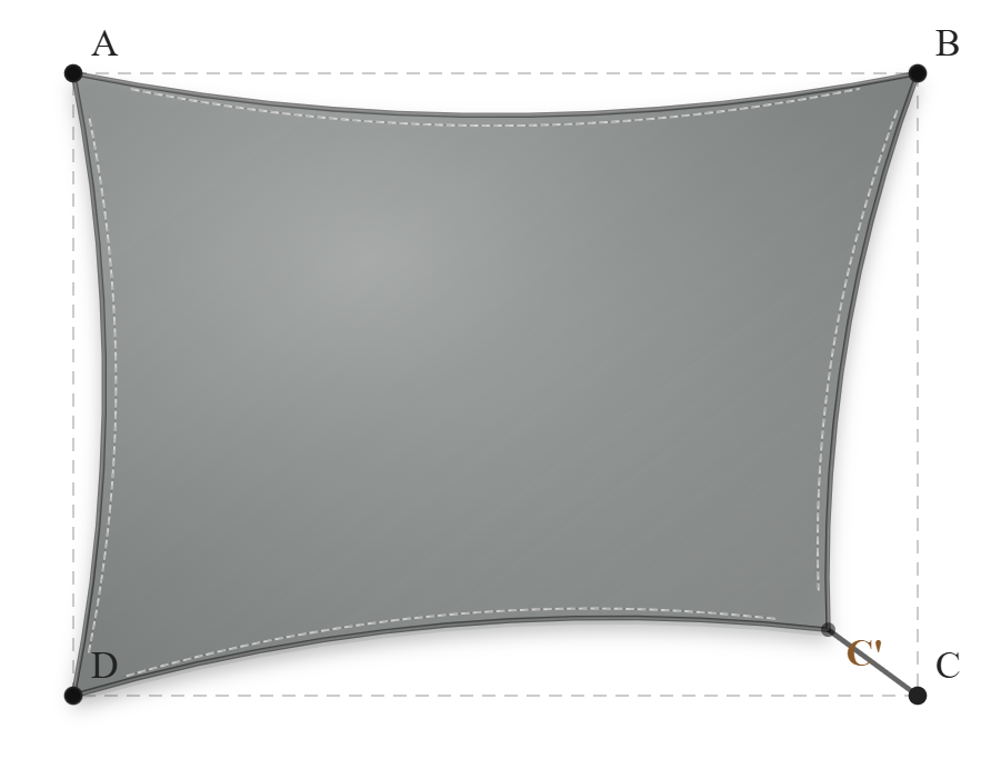 Voile d'ombrage - Forme Rectangle - Gris Acier (648 AustralMesh)